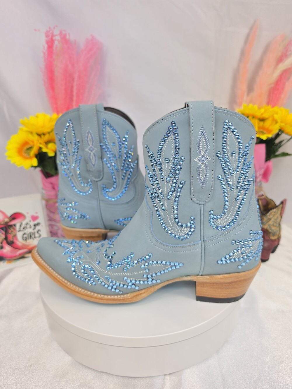 New LANE Lexington Cowgirl Boots with SWAROVSKI Crystals - Picture 6 of 11